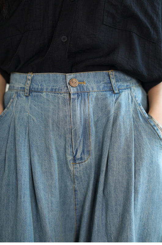 Pantalón Cropped Ancho de Tencel y Algodón para Tallas Grandes - Image 15