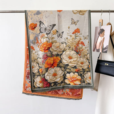 Bufanda Gruesa de Invierno con Diseño Jacquard Tipo Cashmere - Image 8