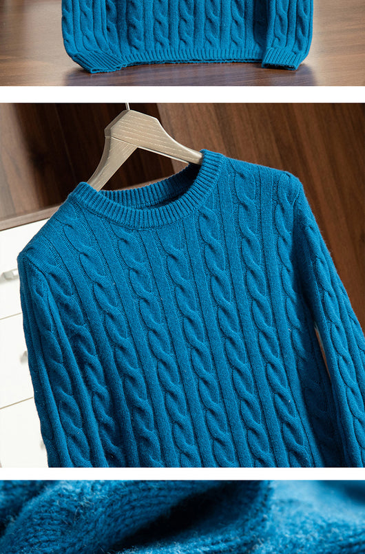 Camisa de Cachemira Pura para Hombre Cuello Redondo Tejido Reforzado - Image 17