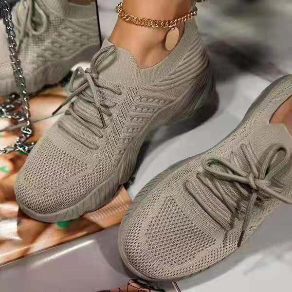 Zapatos Deportivos Tipo Dad Shoes con Cordones y Colores Sólidos