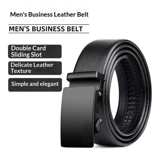 Cinturón de Cuero Liso para Hombre con Hebilla Automática - Image 8