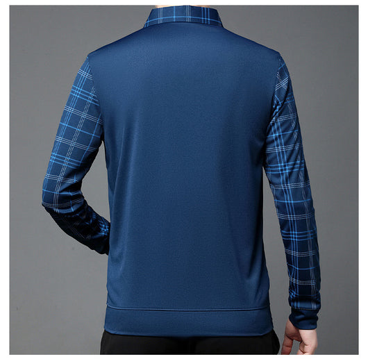 Suéter Tipo Camisa Falsa Dos Piezas para Hombre - Manga Larga Otoño - Image 24