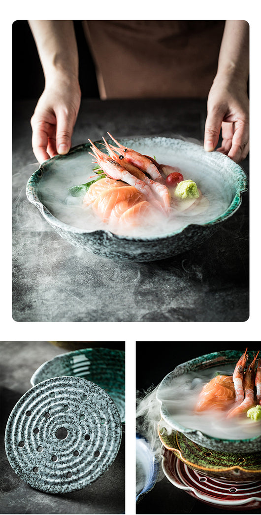 Plato de Cerámica para Sashimi con Hielo Seco - Image 14