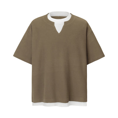 Playera Retro de Contraste a Cuadros para Hombre - Image 8