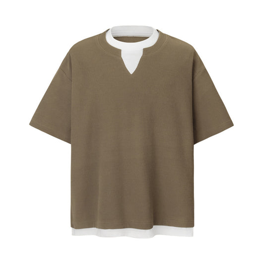 Playera Retro de Contraste a Cuadros para Hombre - Image 8