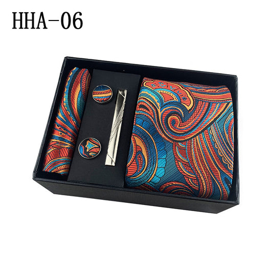 Set de Corbata Paisley con Clip y Caja de Regalo - Corbata Negra Elegante para Negocios - Image 11