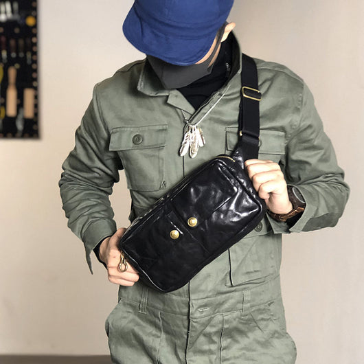 Bolsa de Pecho Retro para Hombre - Bandolera de Estilo Vintage
