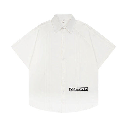 Camisa de Rayas Patchwork Manga Corta para Hombre - Image 5