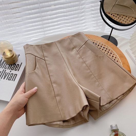Pantalón de Cuero PU Cintura Alta Pierna Ancha Estilo Minimalista - Image 4