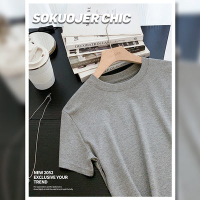 Blusa Ajustada de Modal para Mujer - Manga Corta Elástica Cuello Redondo - Image 9