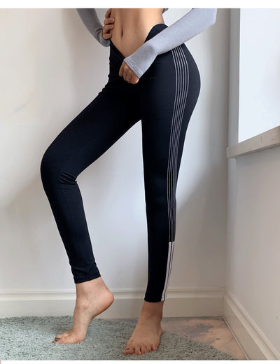 Pantalones Yoga Cintura Alta con Rayas Laterales - Image 6