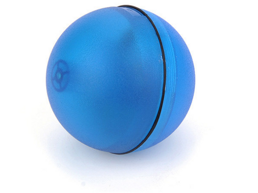 Blue LED Magic Ball pet toy for cats, packaged with batteries, measuring 6.4cm, on a white background. - Image 10