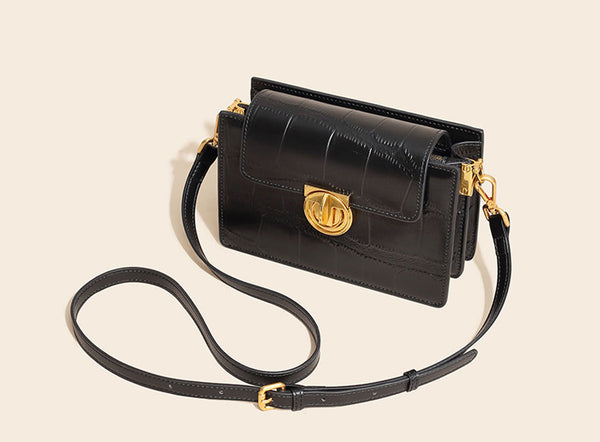 Bolsa Mensajera de Cuero Genuino Patrón Retro Diseño Exclusivo - Image 6
