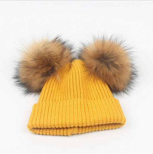 Gorro Tejido Cálido con Orejeras de Pompones para Niños - Otoño e Invierno - Image 15