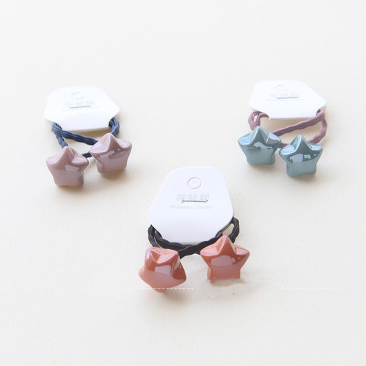 Accesorios para el Cabello Infantil con Cuentas de Colores Sólidos y Gomas Elásticas