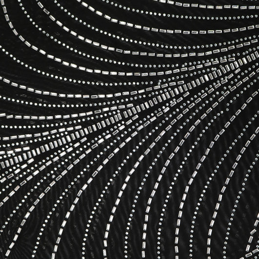 Vestido de Fiesta Mujer Malla Brillante con Apliques - Image 3