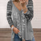 Blusa Suelta de Cuello en V con Estampado y Manga Larga para Mujer