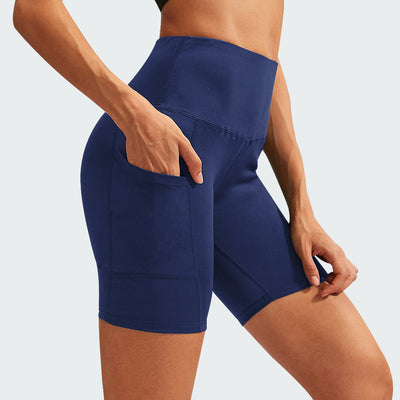 Shorts Deportivos Cintura Alta con Bolsillos Diagonales - Mallas de Entrenamiento Secado Rápido - Image 4