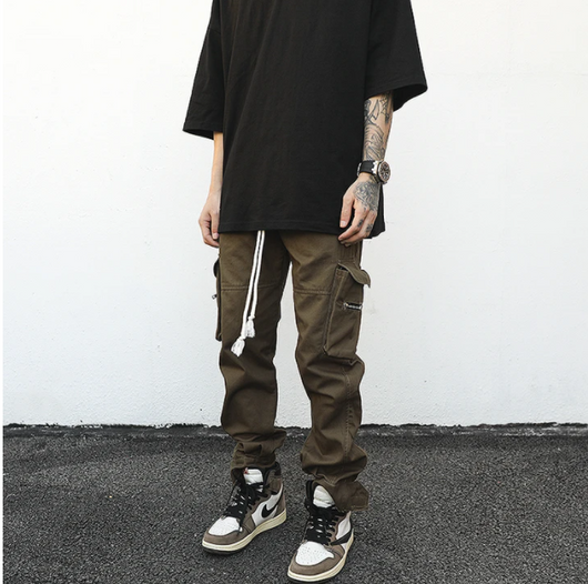 Pantalones Cargo con Cordón y Bolsillos Laterales para Hombre - Image 11