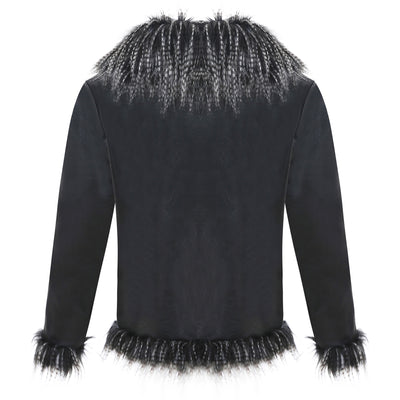 Chaqueta de Cuero con Detalles de Piel de Mapache Sintética - Image 11