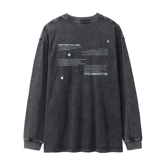 Camiseta Manga Larga con Estampado Abstracto
