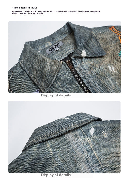 Chaqueta Acolchada Retro Americana Ancha para Hombre - Image 11