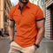 Camisa Polo Masculina Casual de Manga Curta Lisa Solta
