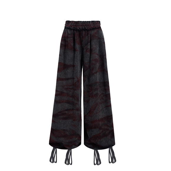 Calça Vintage Tie-Dye Tigre Feita à Mão - Estilo Nicho Original