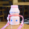 Cute Water Vidrio Rosado Cup With Strap