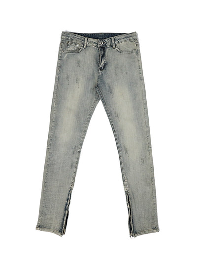 Jeans Slim Fit Desgastados con Efecto Vintage Amarillento - Image 9