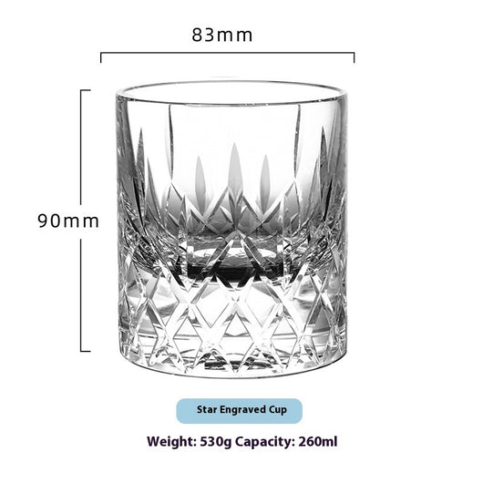 Vaso de Whiskey de Cristal Tallado a Mano - Diseño Lujo Ligero con Boca Ancha - Image 6