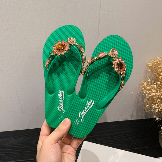 Sandalias de Playa Verano con Diamantes - Chanclas Elegantes de Alto Grado - Image 2