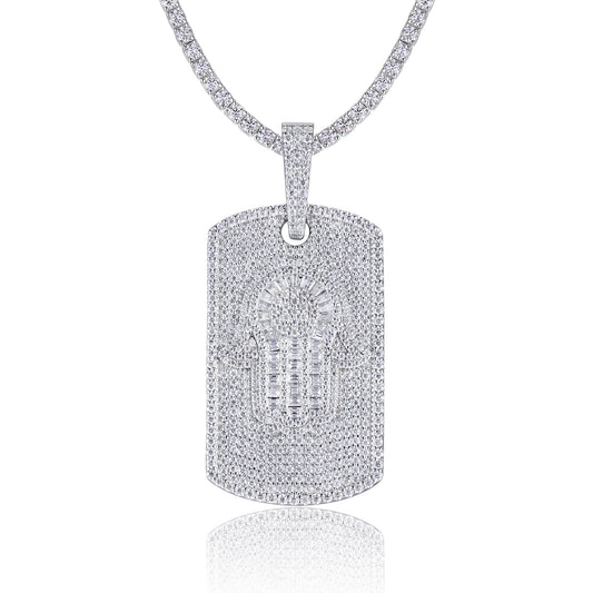 Collar Colgante Moissanita S925 Plateado en Platino - Joyería Lujo Moderno