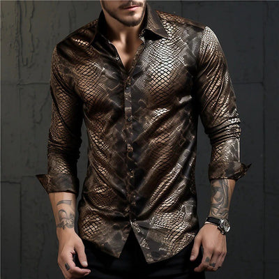Camisa Casual de Manga Larga con Solapa para Hombre - Image 19
