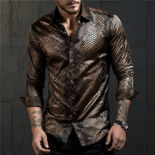 Camisa Casual de Manga Larga con Solapa para Hombre - Image 19