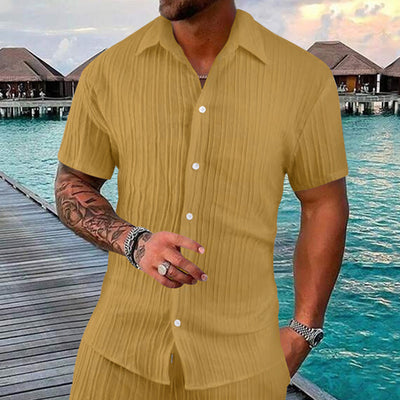Camisa Polo Manga Corta Lisa Suelta para Hombre - Casual y Cómoda - Image 11
