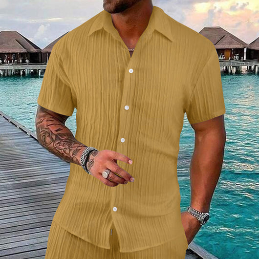 Camisa Polo Manga Corta Lisa Suelta para Hombre - Casual y Cómoda - Image 11