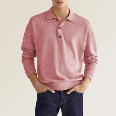 Polo Casual Europeo con Botones y Cuello V - Manga Larga para Hombre - Image 11