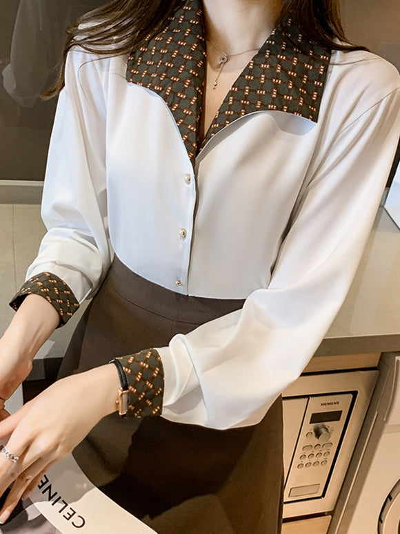 Blusa Retro Estilo Hong Kong - Camisa Manga Larga Versátil y Elegante