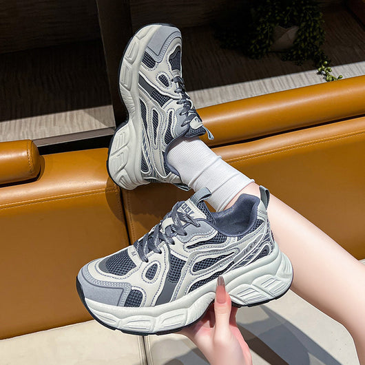 Zapatos Deportivos Mujer Malla Transpirable Base Reforzada Gris
