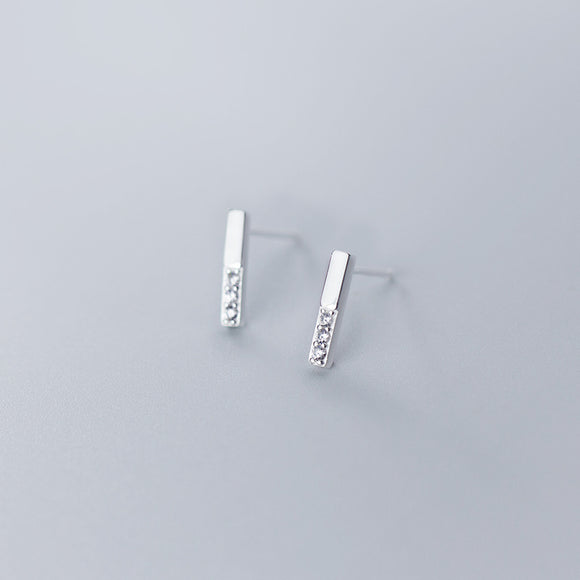 Aretes de Diamante S925 Plata Esterlina