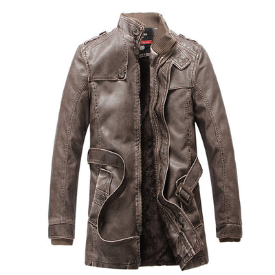 Abrigo Trench de Cuero para Hombre - Image 6