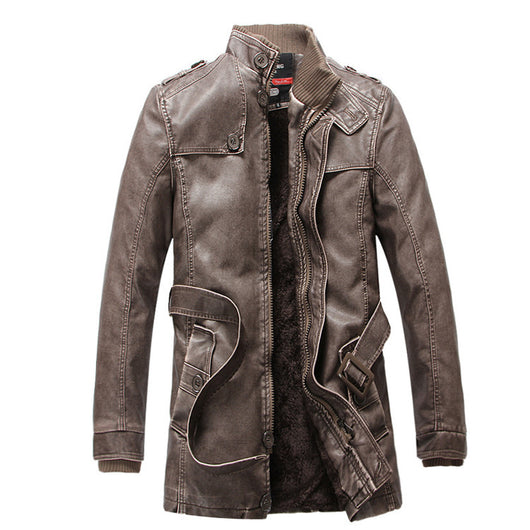 Abrigo Trench de Cuero para Hombre - Image 6