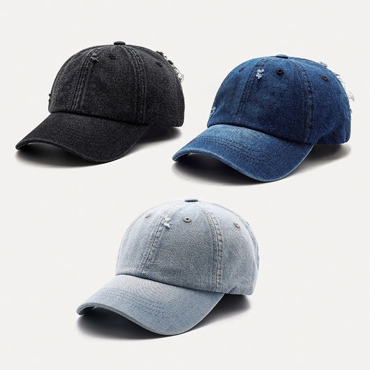 Gorra de Béisbol Denim con Agujeros Unisex Estilo Coreano - Image 10