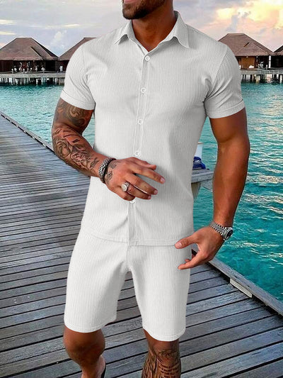 Conjunto Casual de Camisa y Shorts para Hombre - Image 19