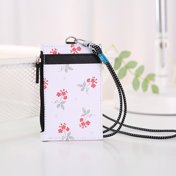 Porta Tarjetas y Documentos en Cuero con Cordón Ajustable