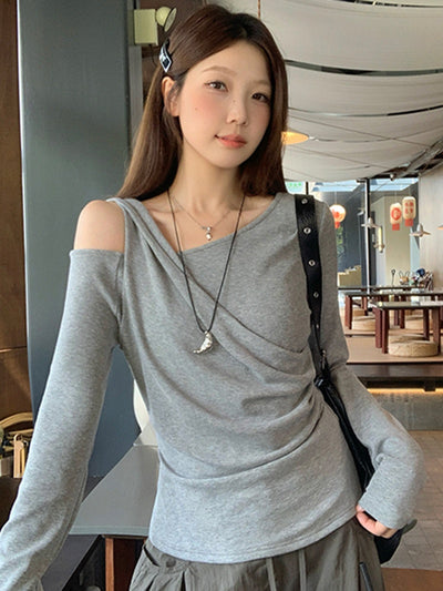 Blusa Base Ajustada con Pliegues y Cintura Marcada - Diseño Otoñal Exclusivo - Image 10