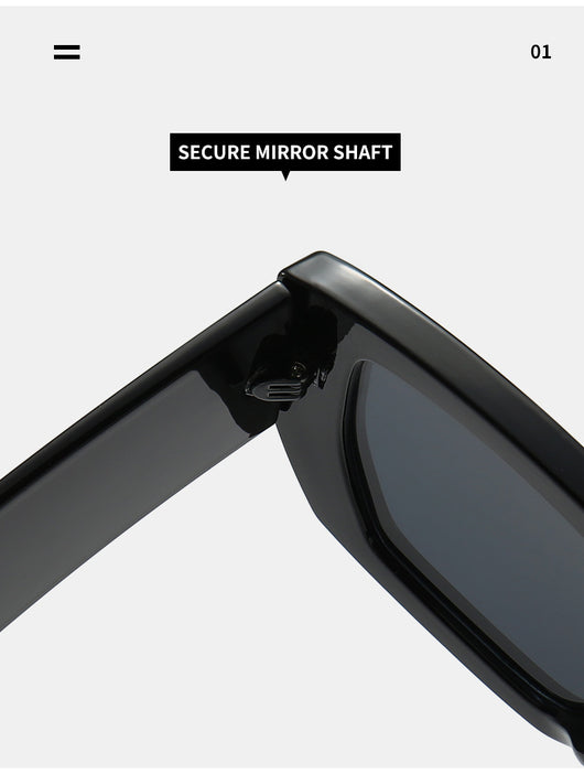 Beige square frame sunglasses with dark gray lenses, featuring a thick, fashion-forward design. - Image 24