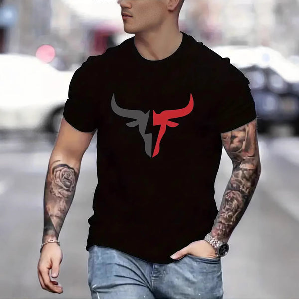 Playera Clásica para Hombre con Diseño Estampado de Manga Corta