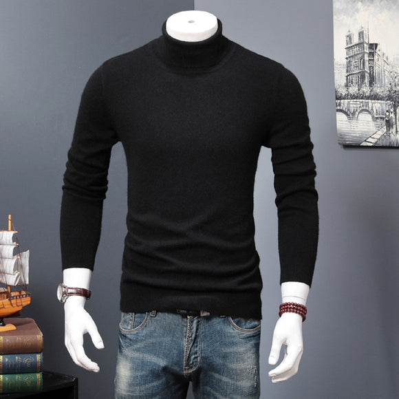 Suéter Cuello Alto Hombre Lana Merino Tejido Cálido